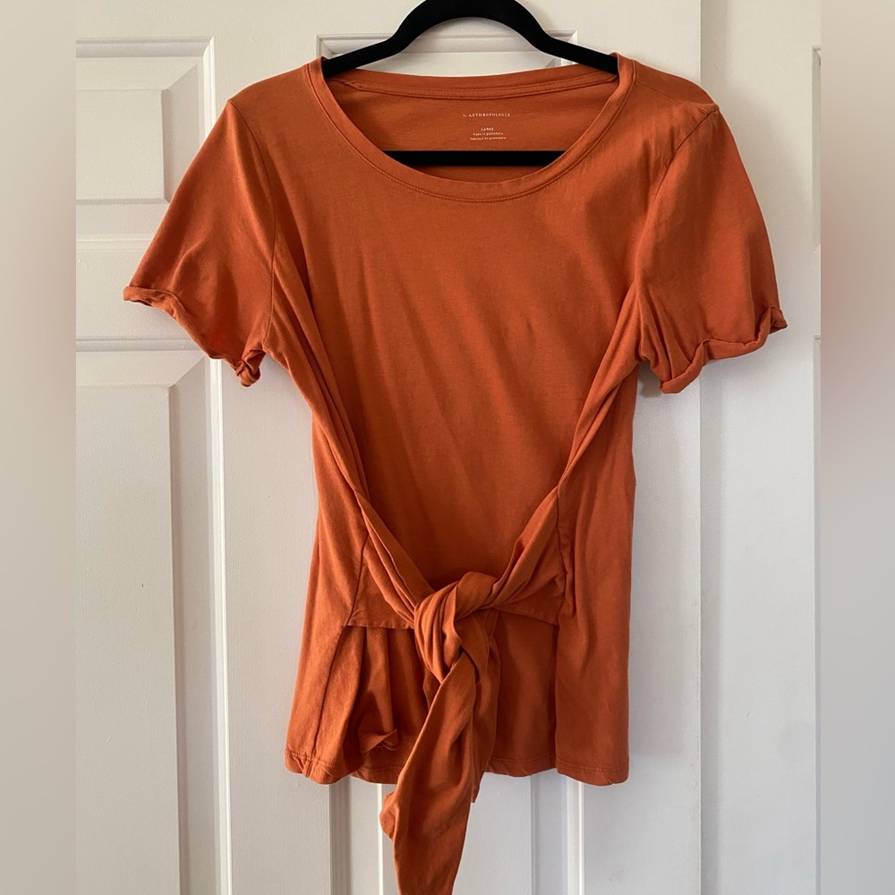 Anthropologie Scoop Neck w Tie Waist L